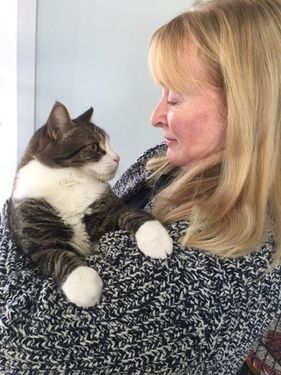 Owner Jean Pasqualucci with cat